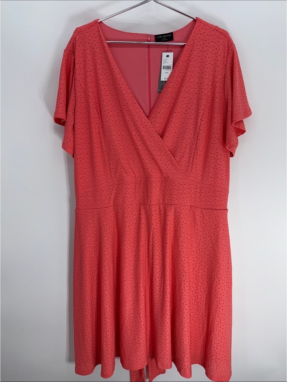 Lane Bryant Coral Eyelet Fit & Flare Dress Size 22/24 NWT